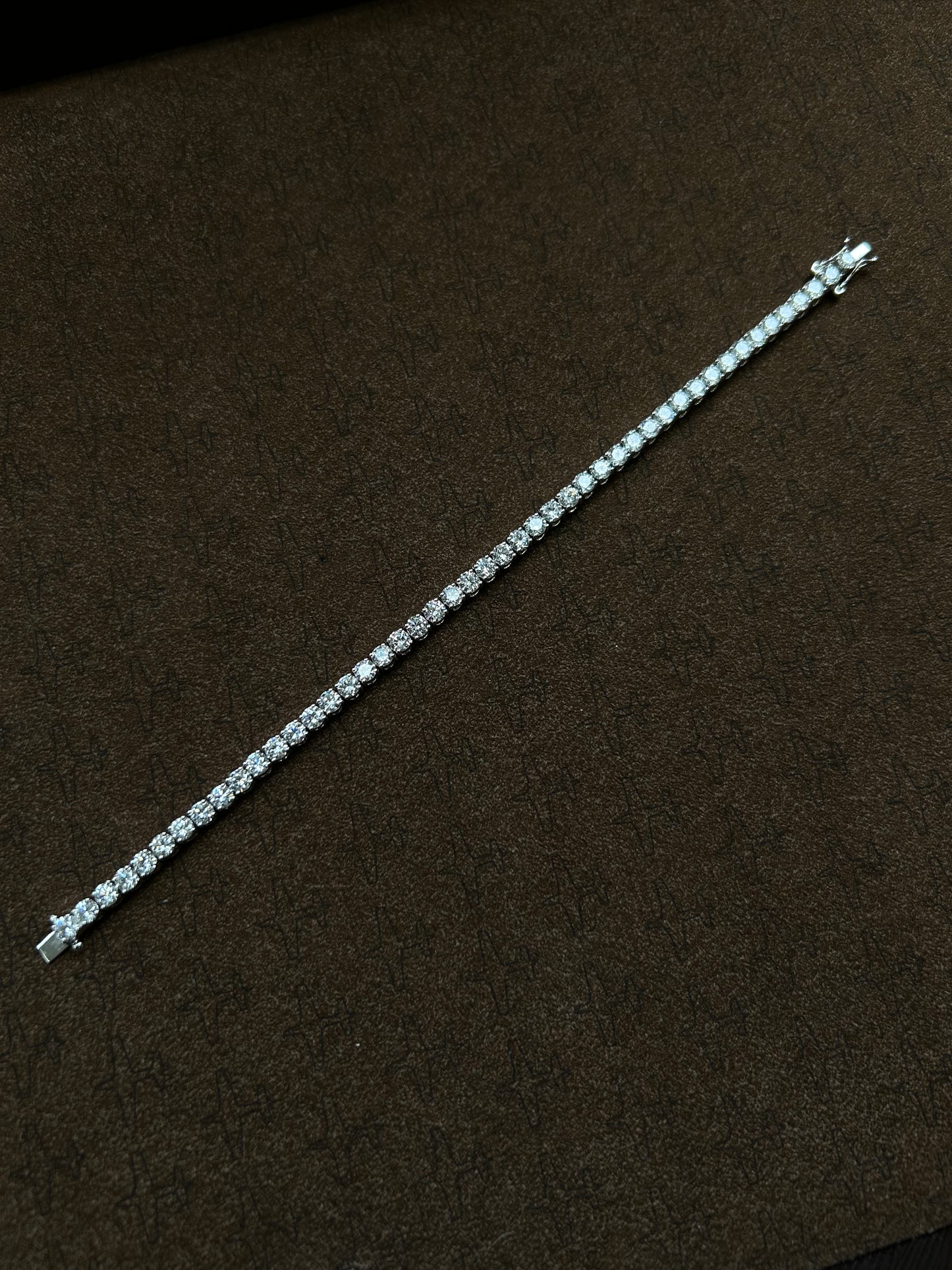 8.07 Carat Lab Diamond Tennis Bracelet 18k White Gold