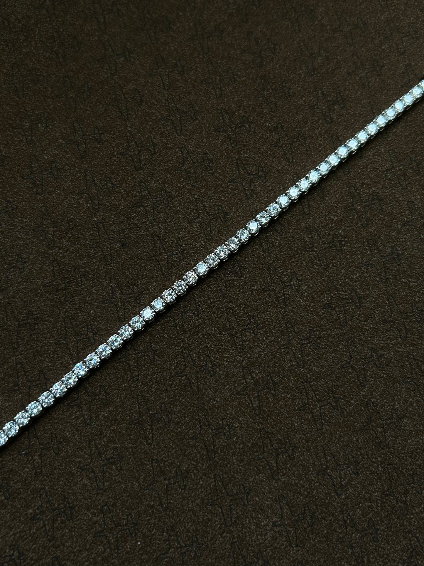8.07 Carat Lab Diamond Tennis Bracelet 18k White Gold
