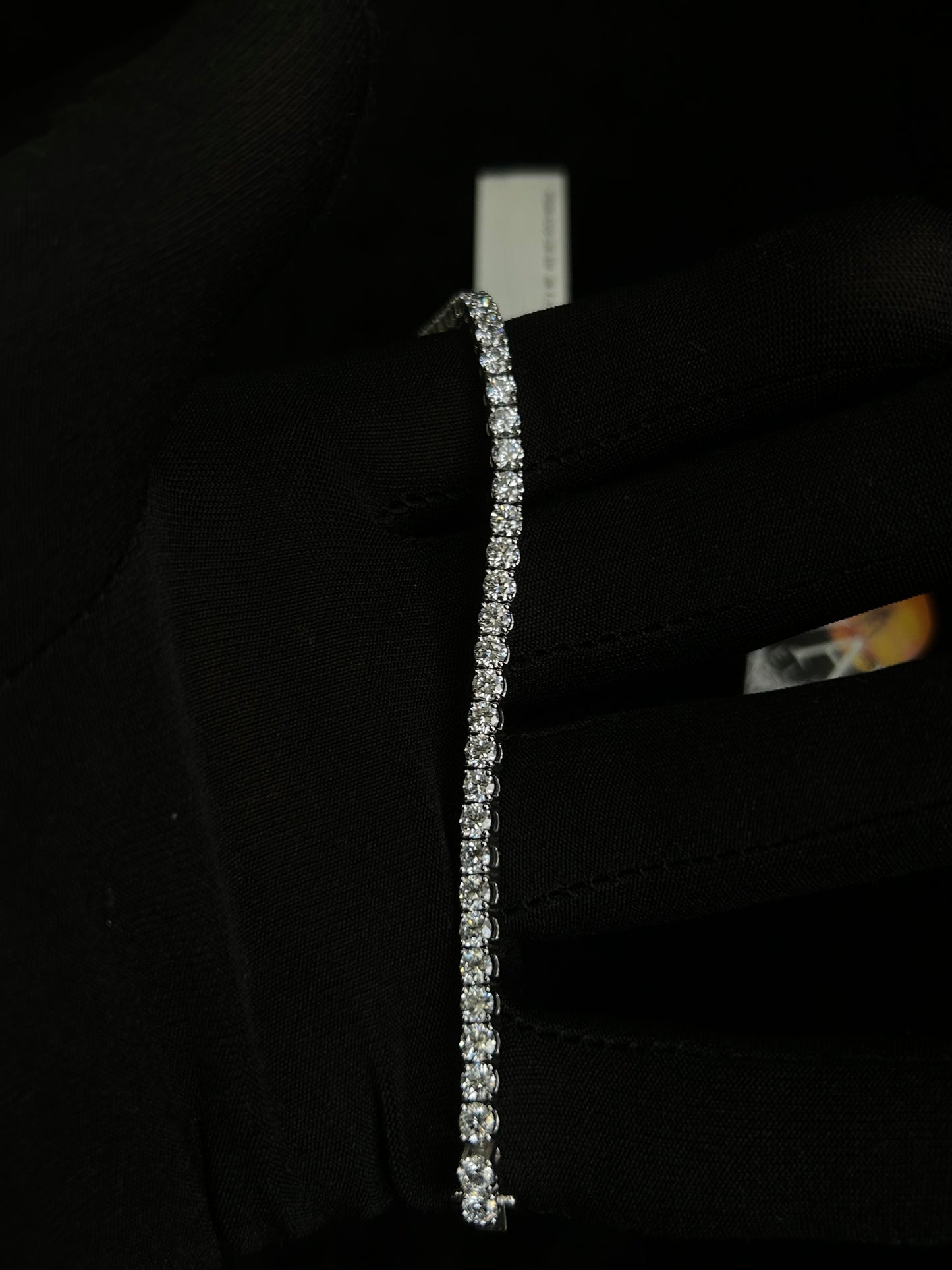 Lab diamond tennis bracelet 18k white gold 8TCW