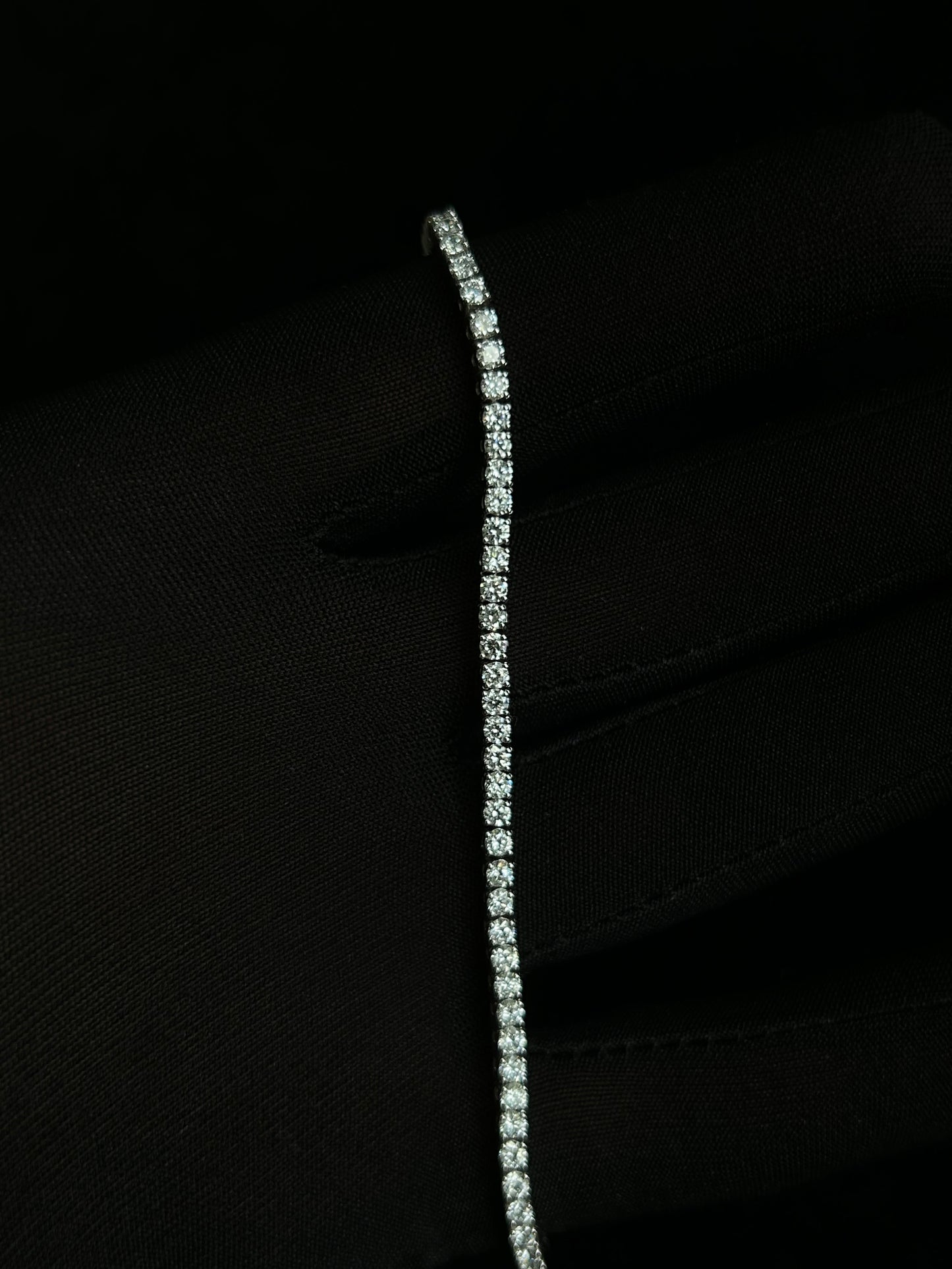 4.04 carat lab diamond tennis bracelet 18k white gold