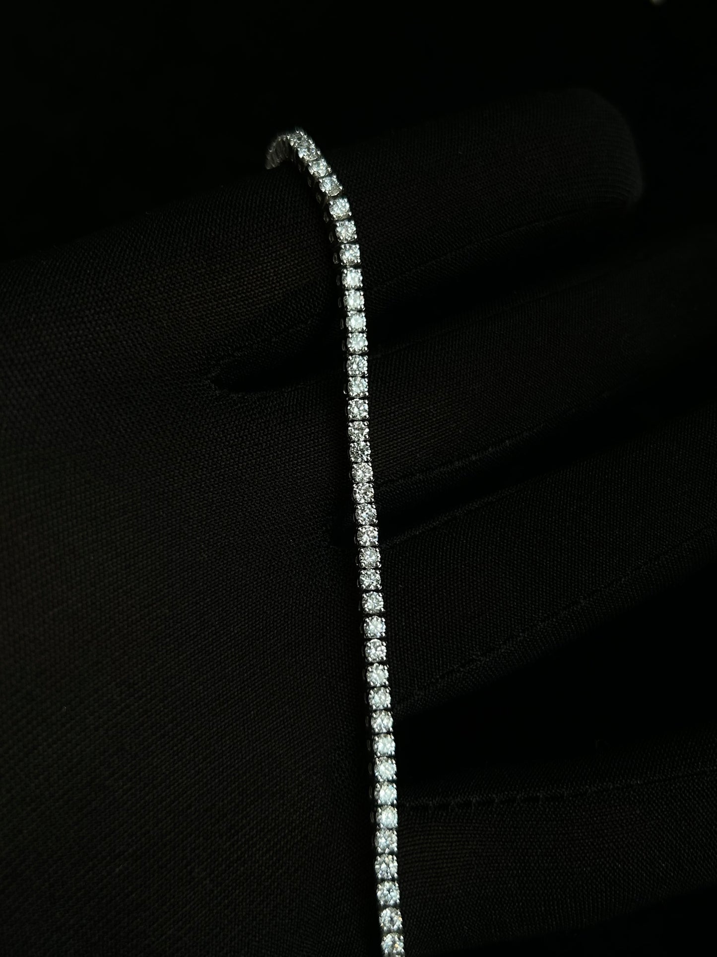 4.04 carat lab diamond tennis bracelet 18k white gold