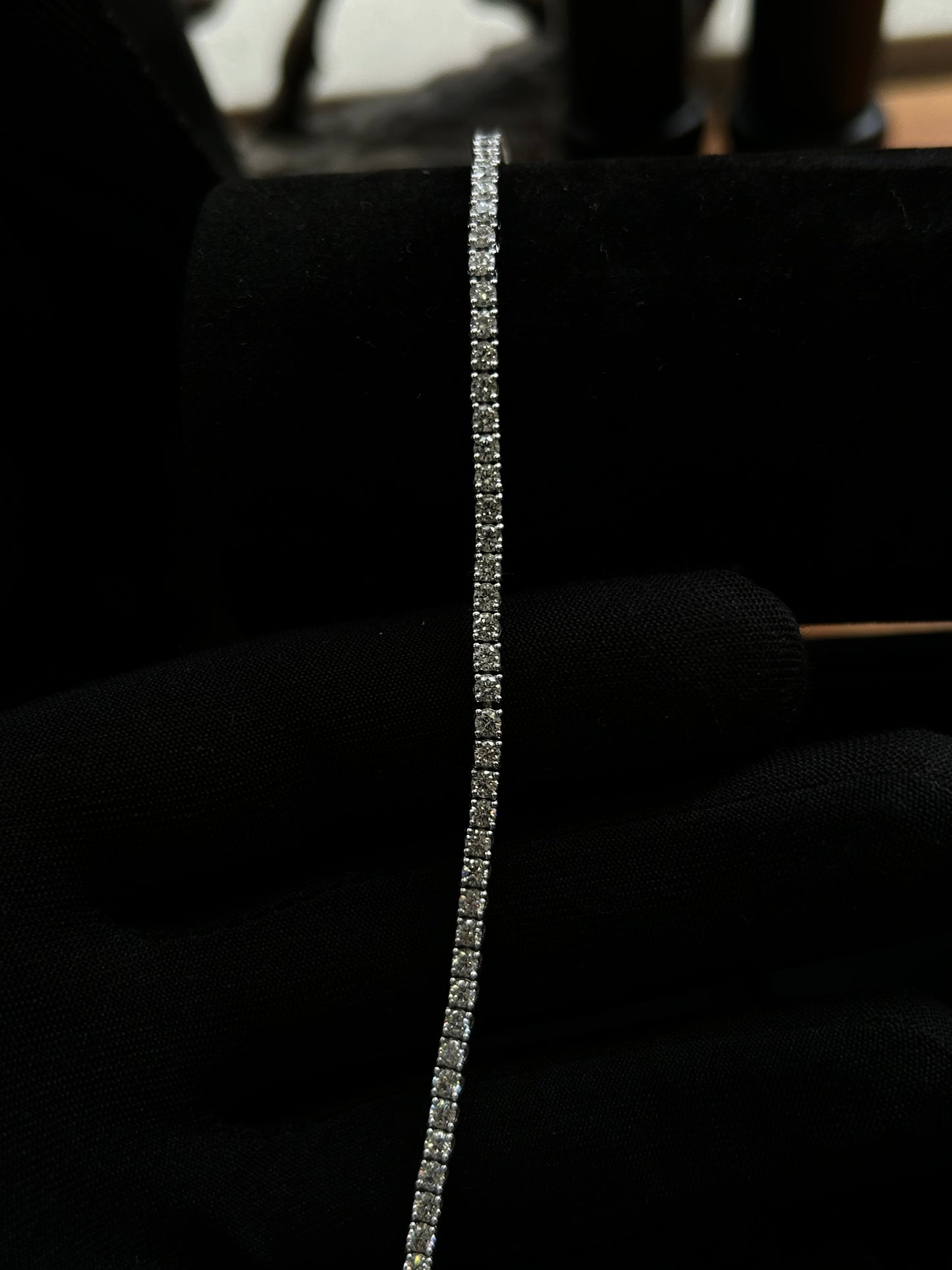 2.5 carat natural diamond tennis bracelet 18k white gold setting