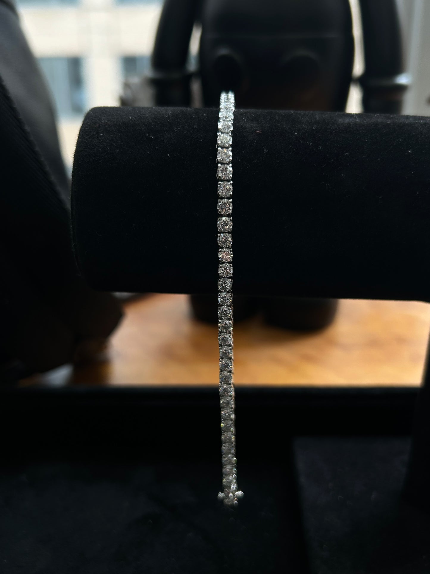 Lab diamond tennis bracelet 7.2TCW 18k white gold setting