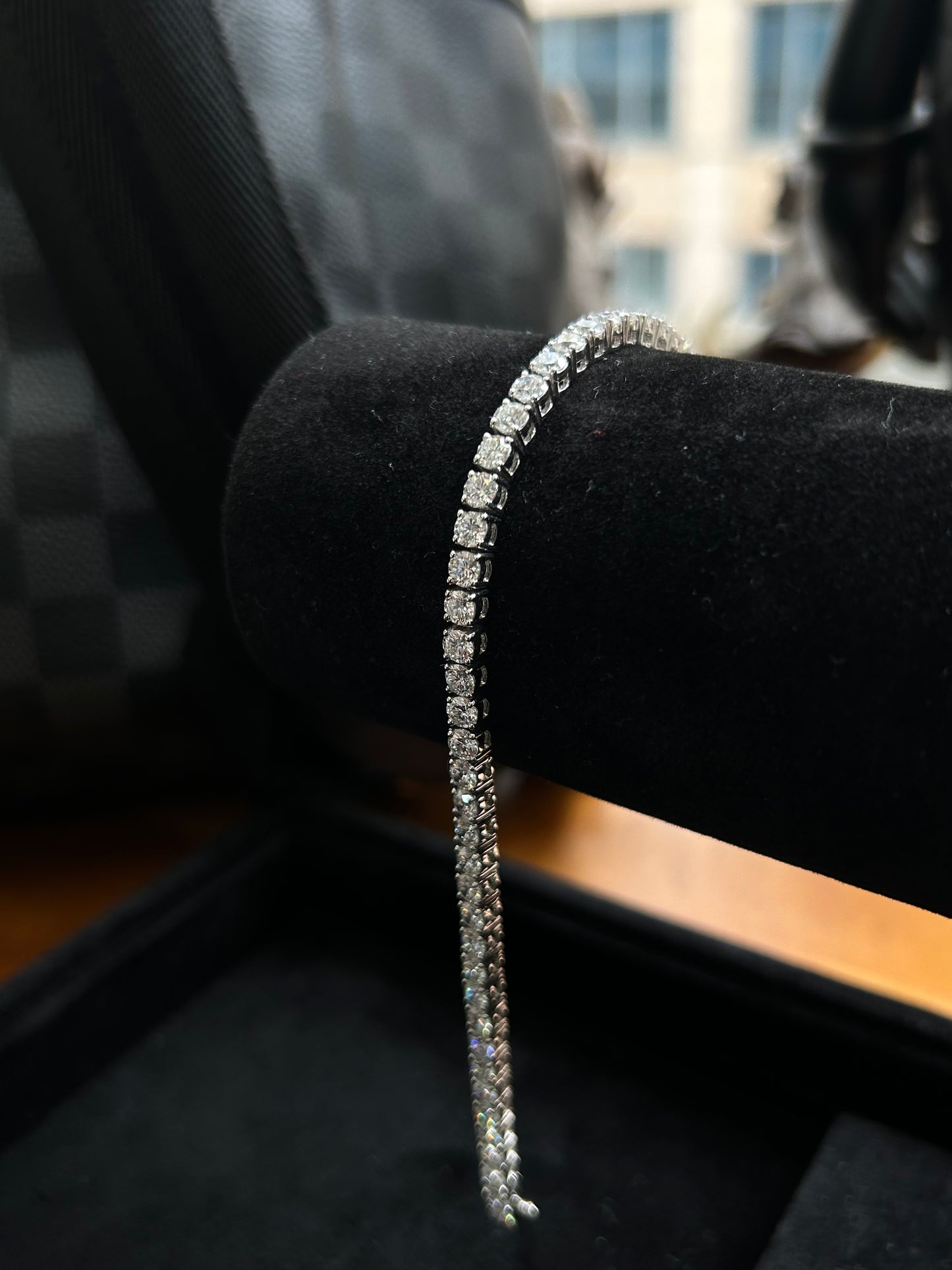 Lab diamond tennis bracelet 7.2TCW 18k white gold setting