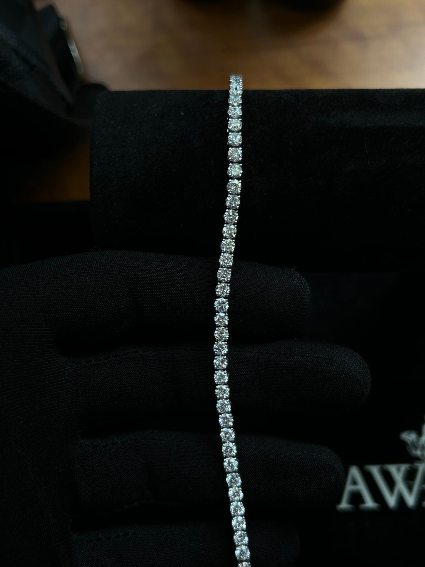 Lab diamond tennis bracelet 7.2TCW 18k white gold setting