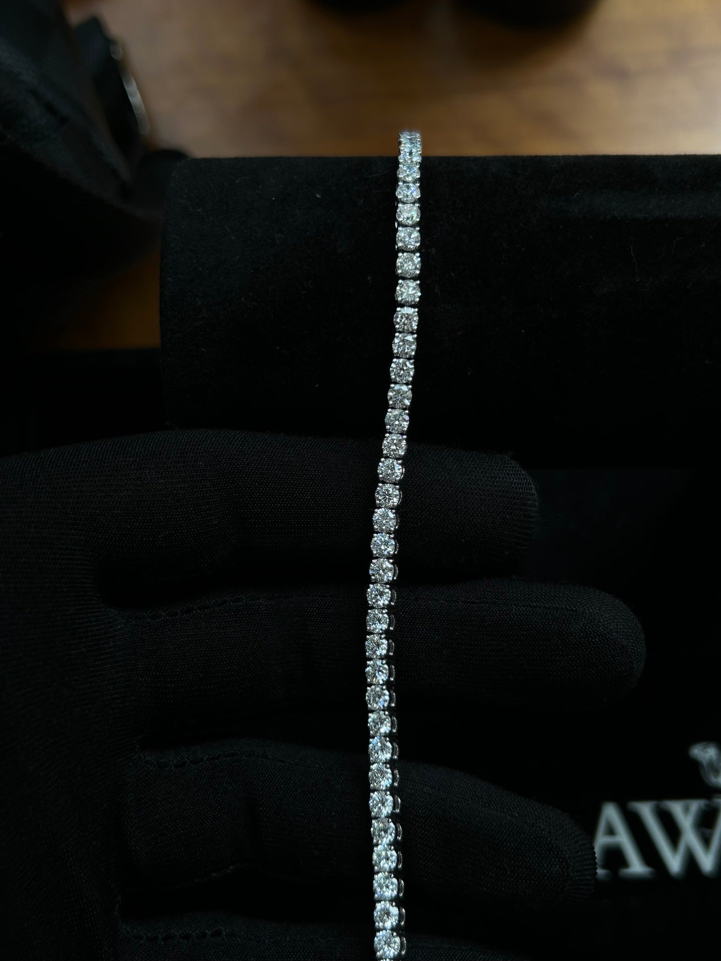 Lab diamond tennis bracelet 7.2TCW 18k white gold setting