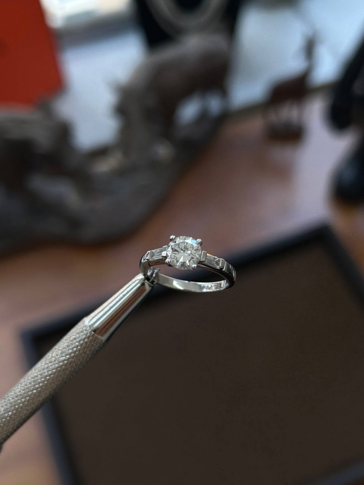 Natural diamond platinum engagement ring 1.05 approx TCW