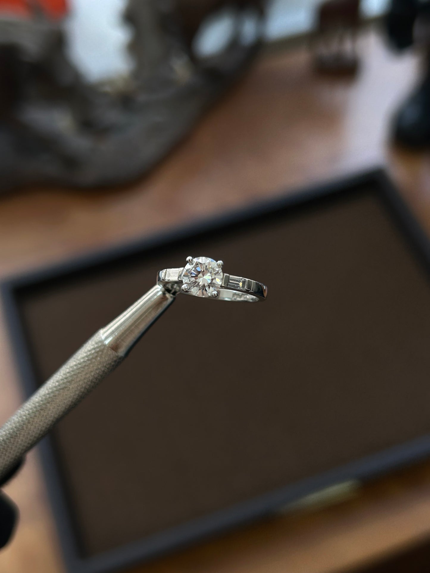 Natural diamond platinum engagement ring 1.05 approx TCW