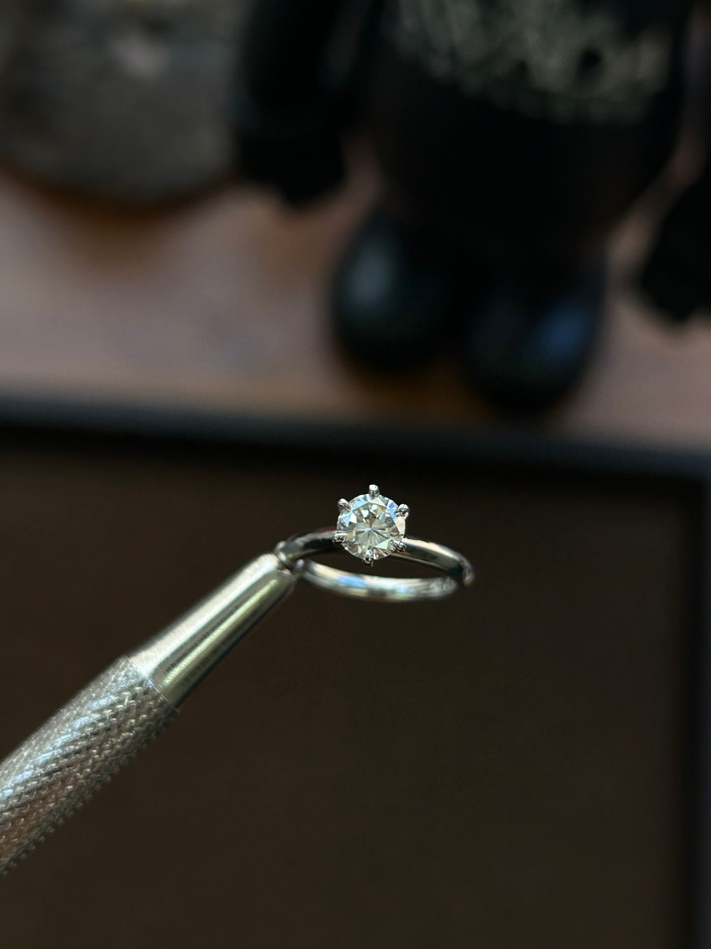 Natural diamond platinum engagement ring 0.59tcw
