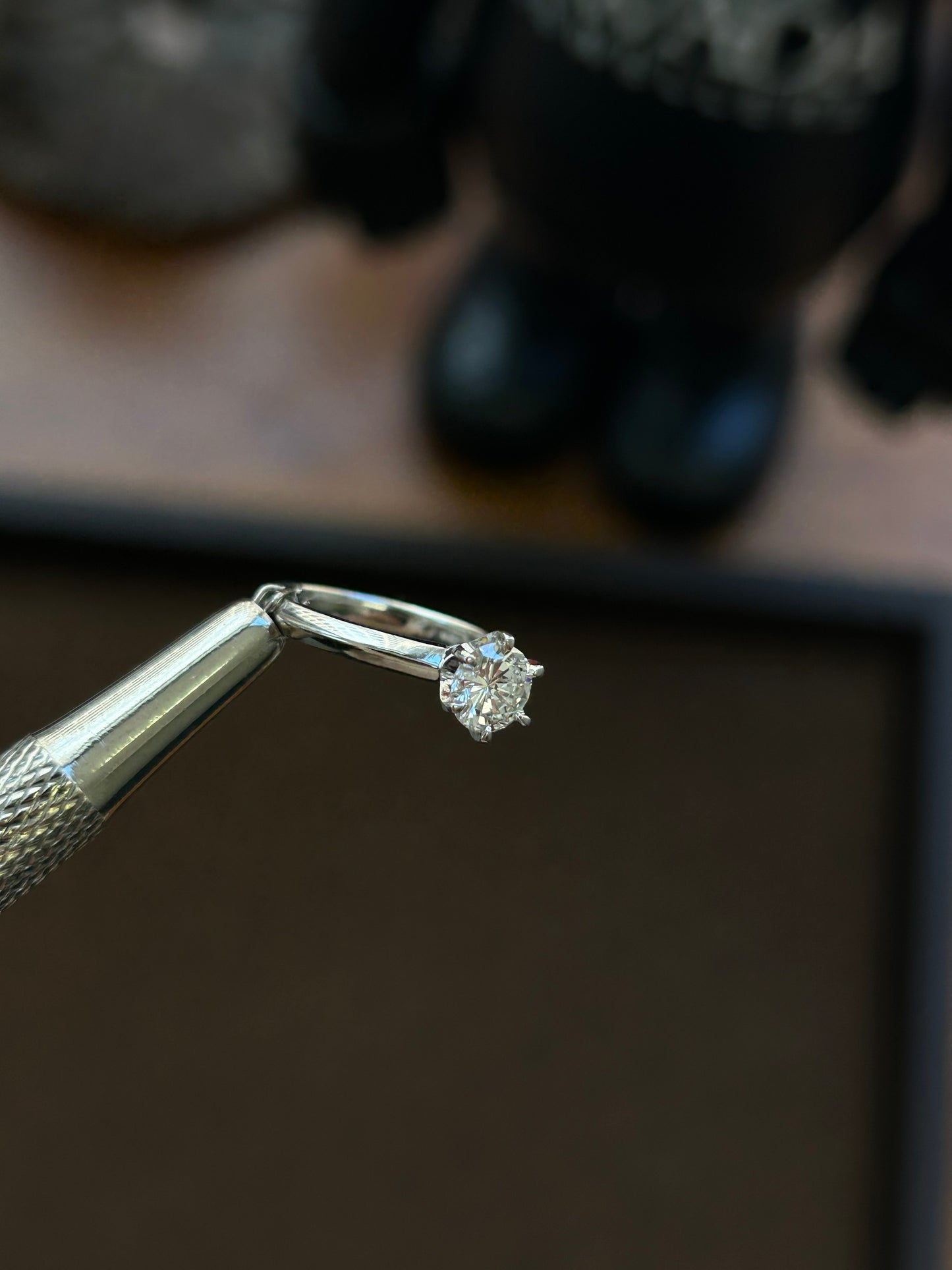 Natural diamond platinum engagement ring 0.59tcw