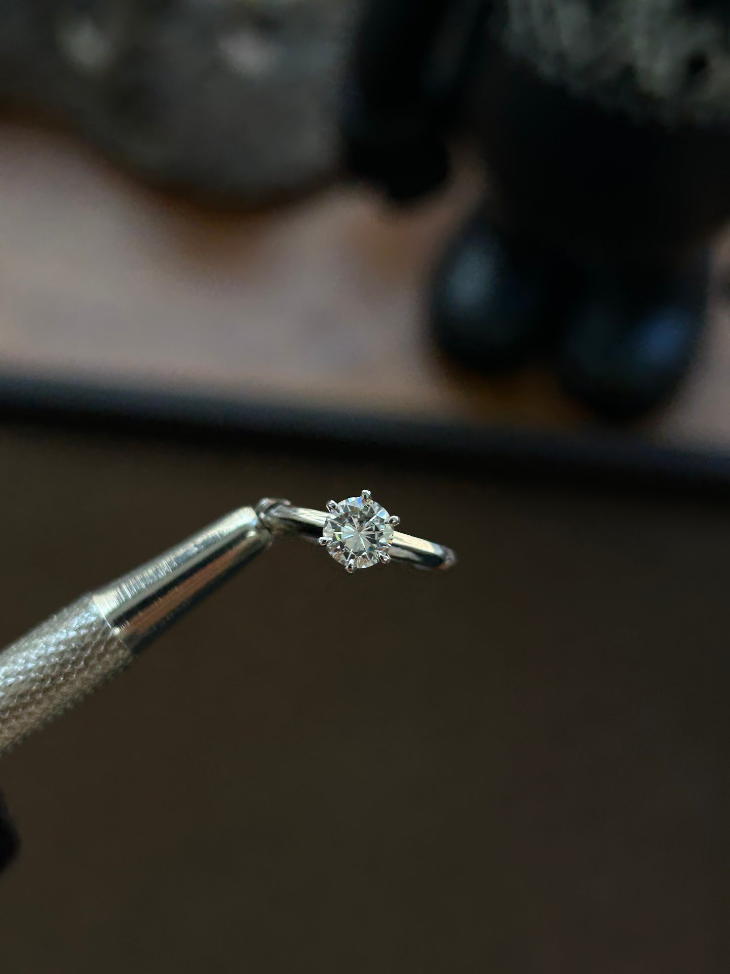 Natural diamond platinum engagement ring 0.59tcw