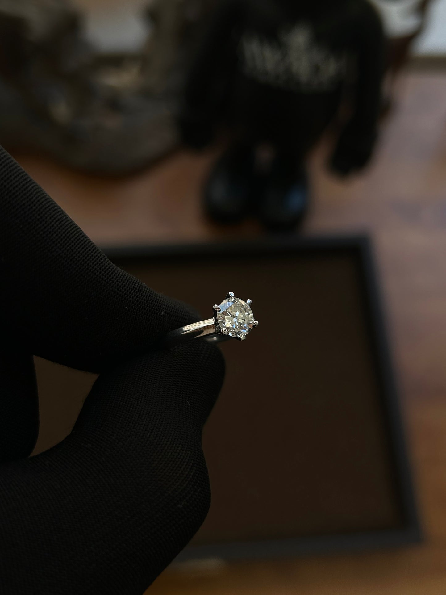 Natural diamond platinum engagement ring 1.14TCW