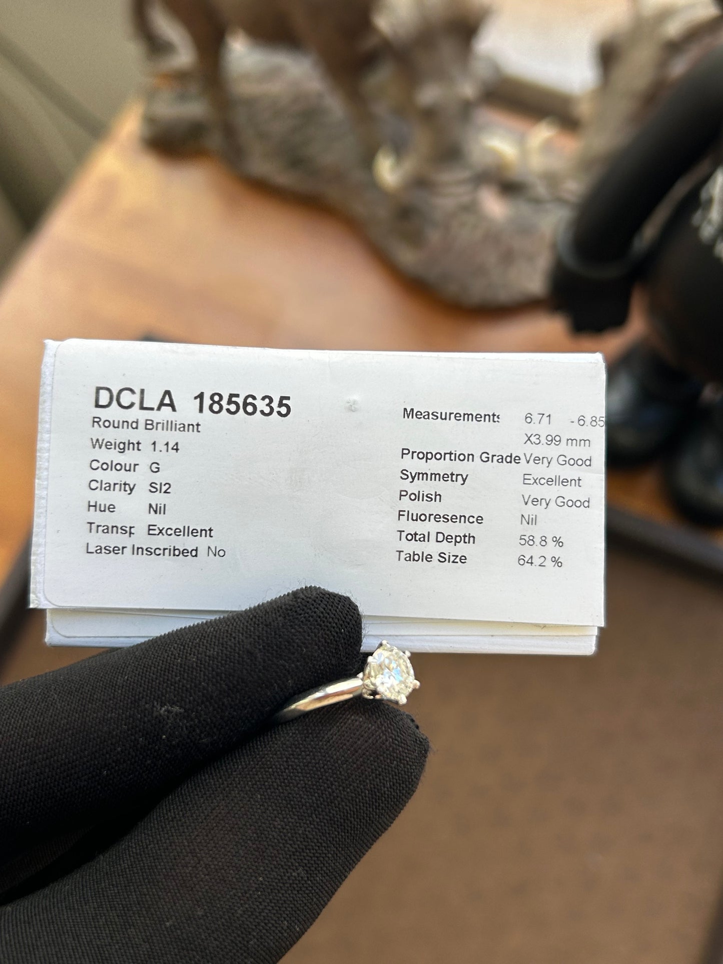 Natural diamond platinum engagement ring 1.14TCW