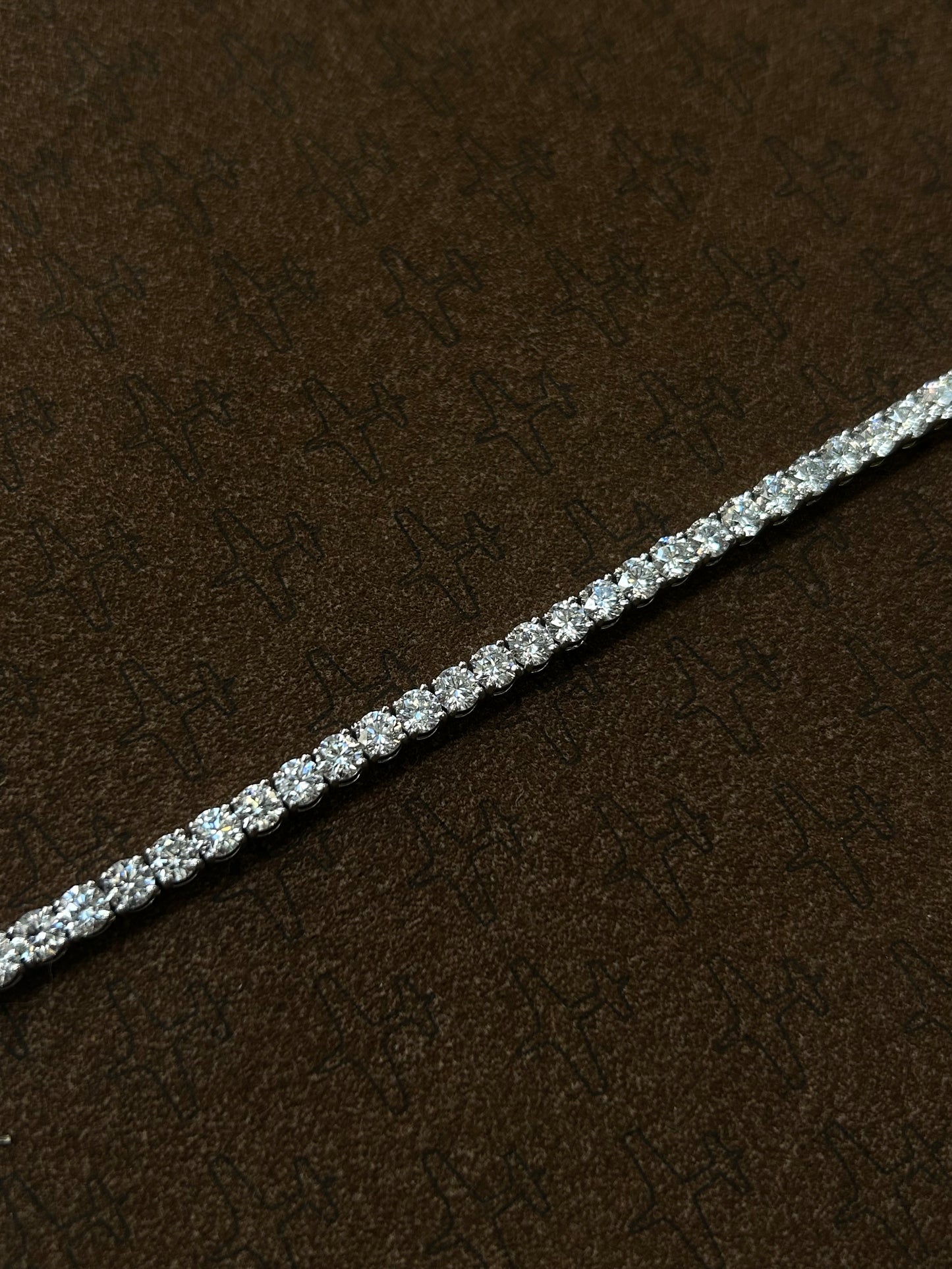 Lab diamond tennis bracelet 18k white gold 11.1TCW D VVS