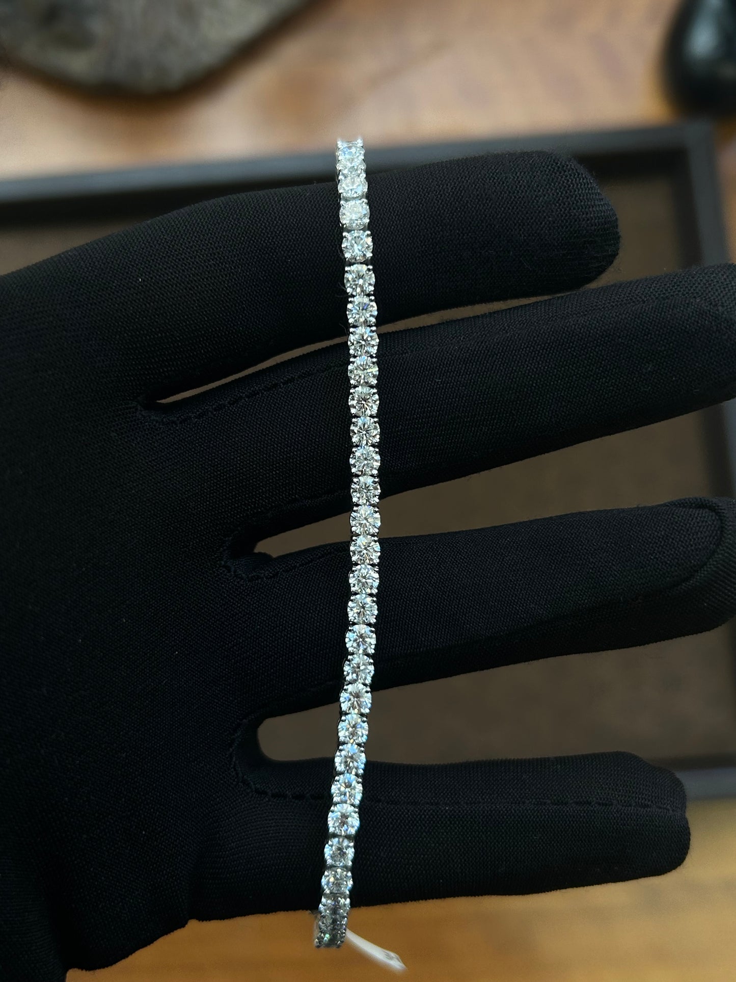 Lab diamond tennis bracelet 18k white gold 11.1TCW D VVS