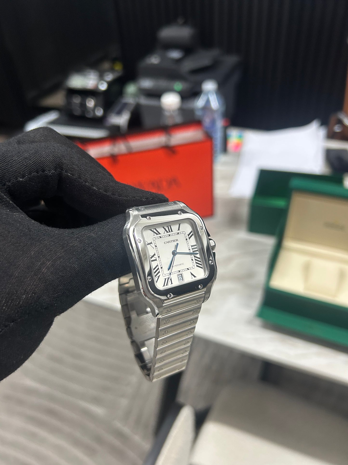 Cartier Santos De Cartier Large Stainless Steel White Dial 2021 Model WSSA0018