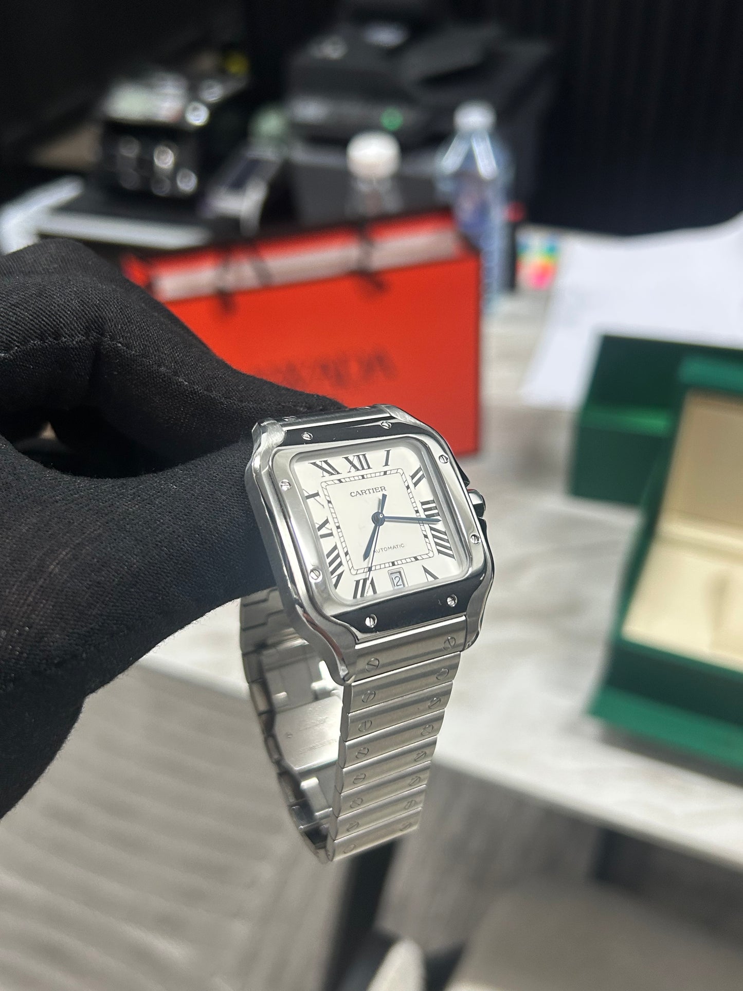 Cartier Santos De Cartier Large Stainless Steel White Dial 2021 Model WSSA0018
