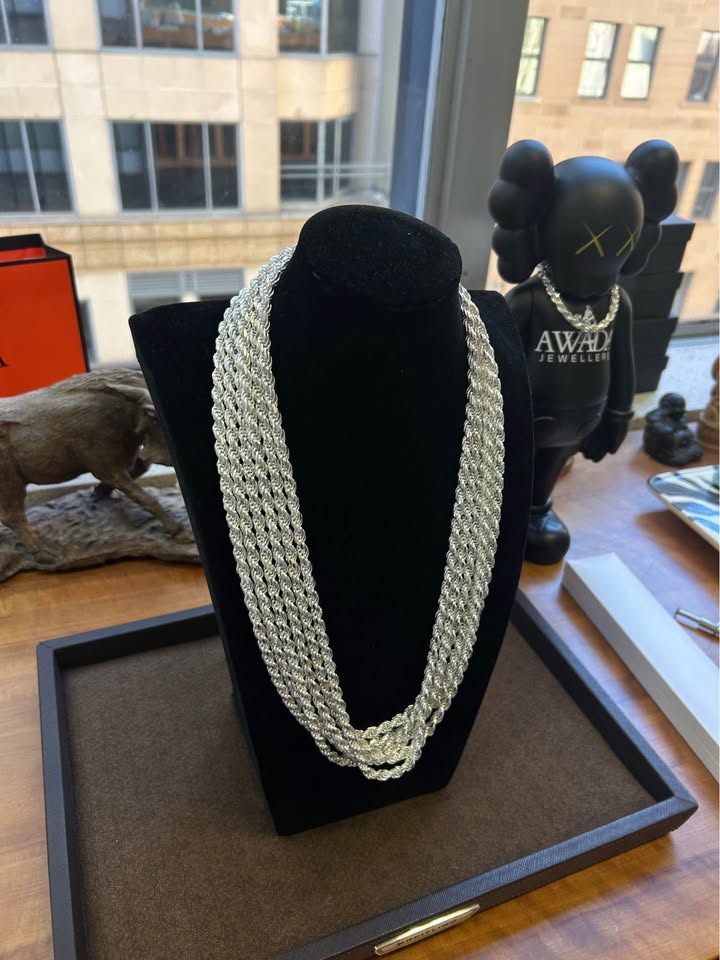 925 silver diamond cut rope chains 60cm 5.7mm 72g