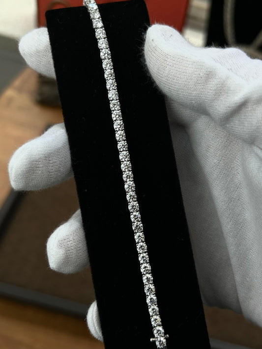 8.5ct VVS Lab Diamond Tennis Bracelet 18k White Gold – 16.5cm