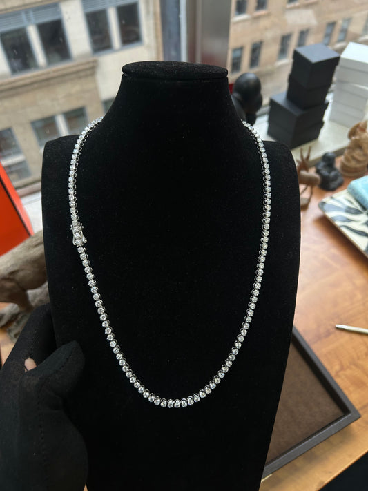 Lab grown diamond tennis chain 60cm 25.35 Carats 18k white gold