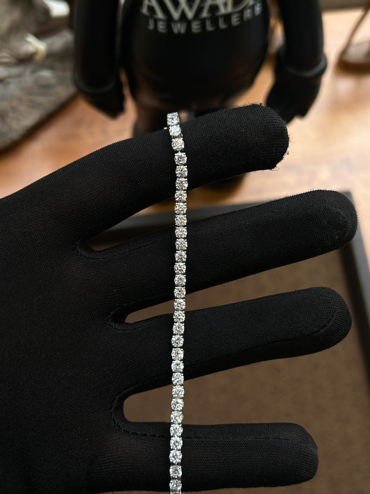 8.07 Carat Lab Diamond Tennis Bracelet 18k White Gold