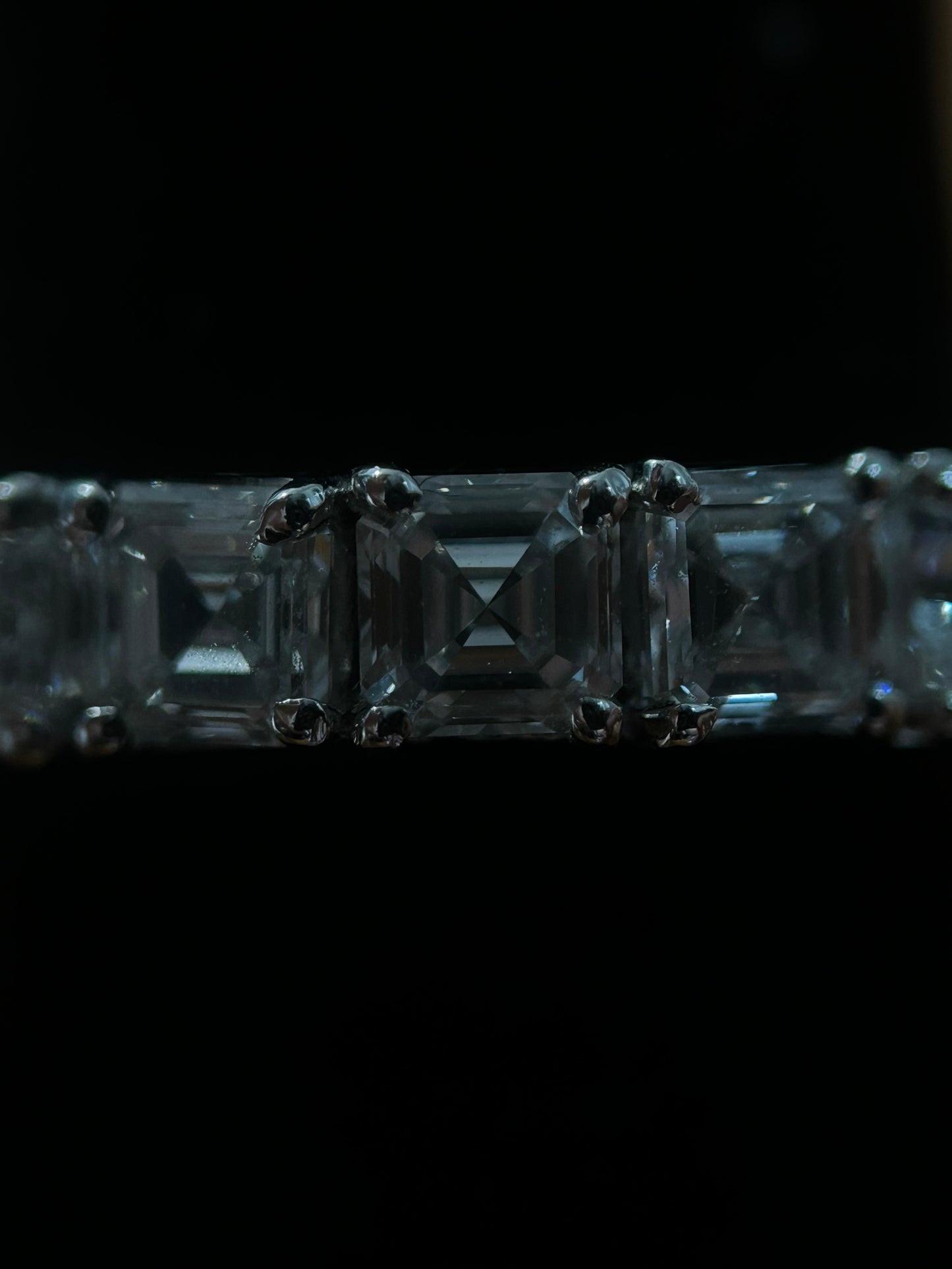 Asher cut diamond eternity band 18k white gold 1.3TCW