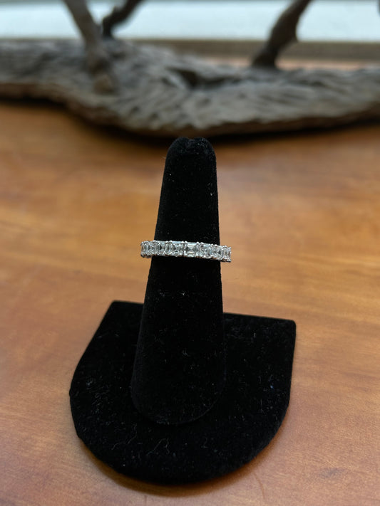 Asher cut diamond eternity band 18k white gold 1.3TCW