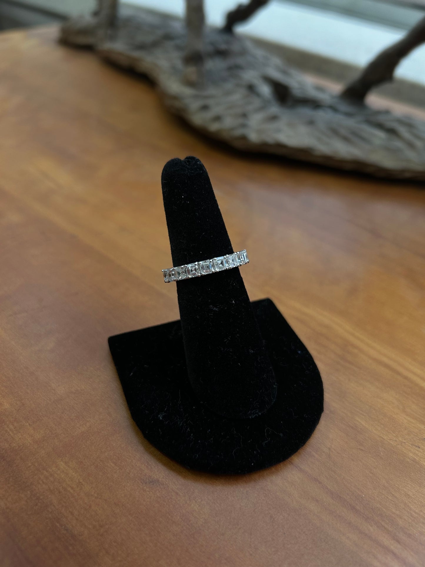 Asher cut diamond eternity band 18k white gold 1.3TCW