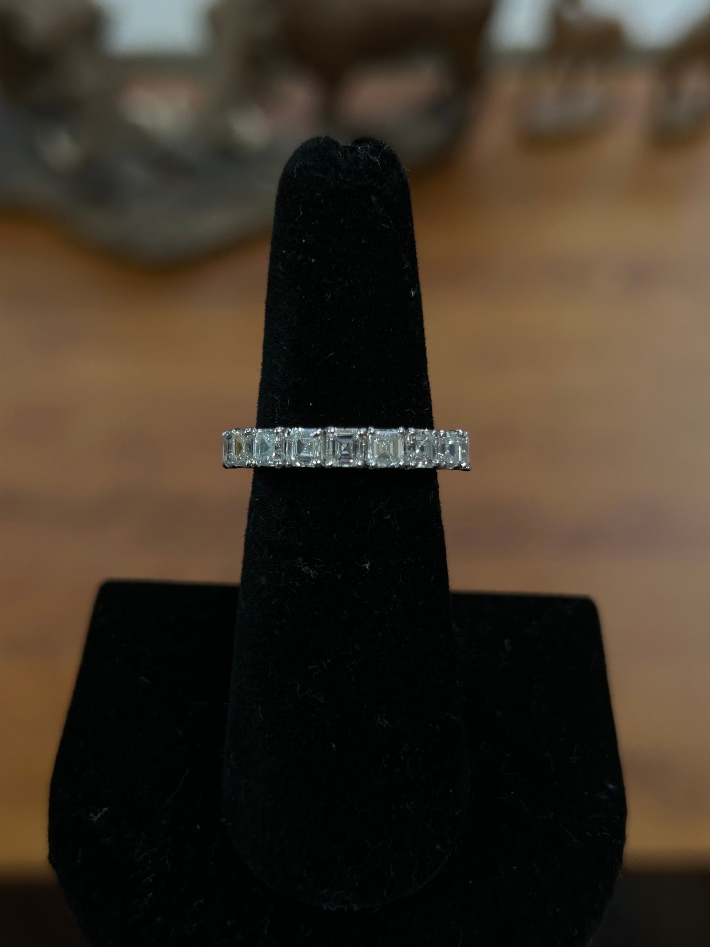 Asher cut diamond eternity band 18k white gold 1.3TCW
