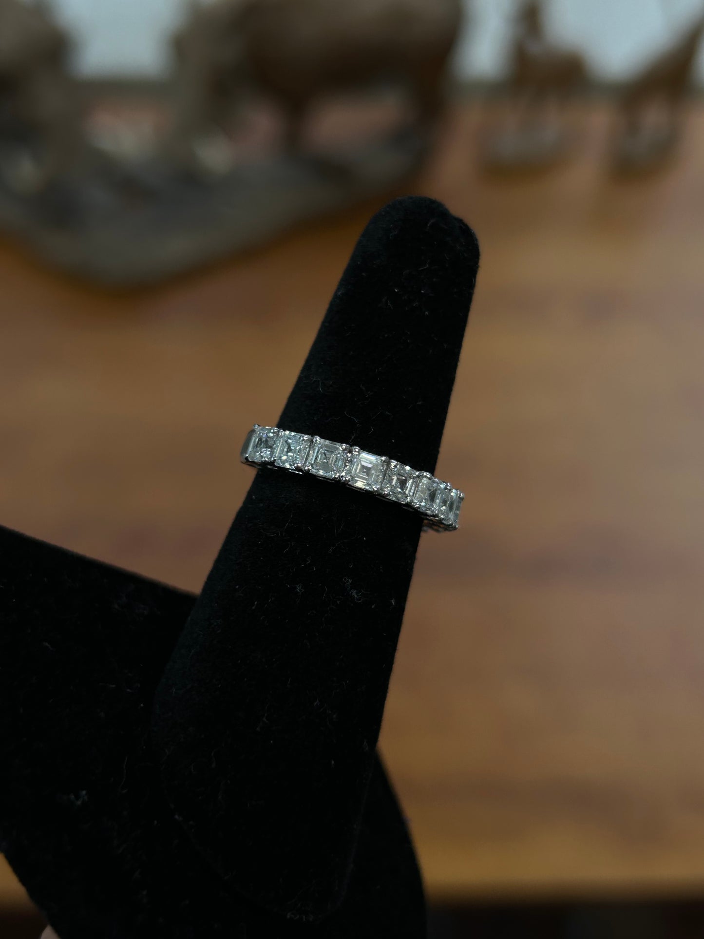 Asher cut diamond eternity band 18k white gold 1.3TCW