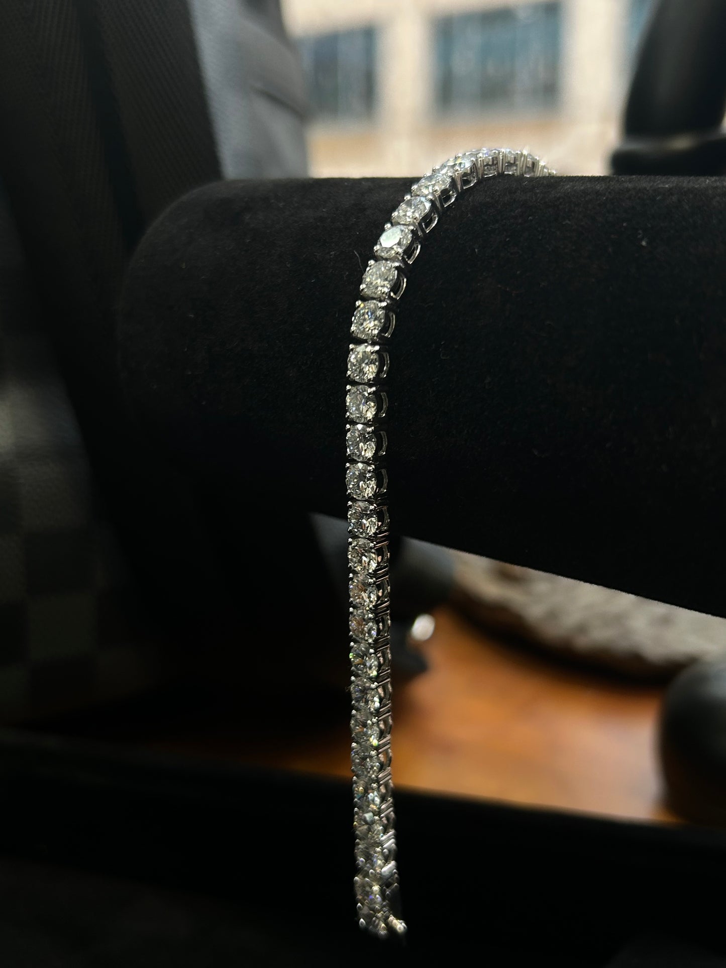 13 carat lab diamond tennis bracelet 18k white gold setting