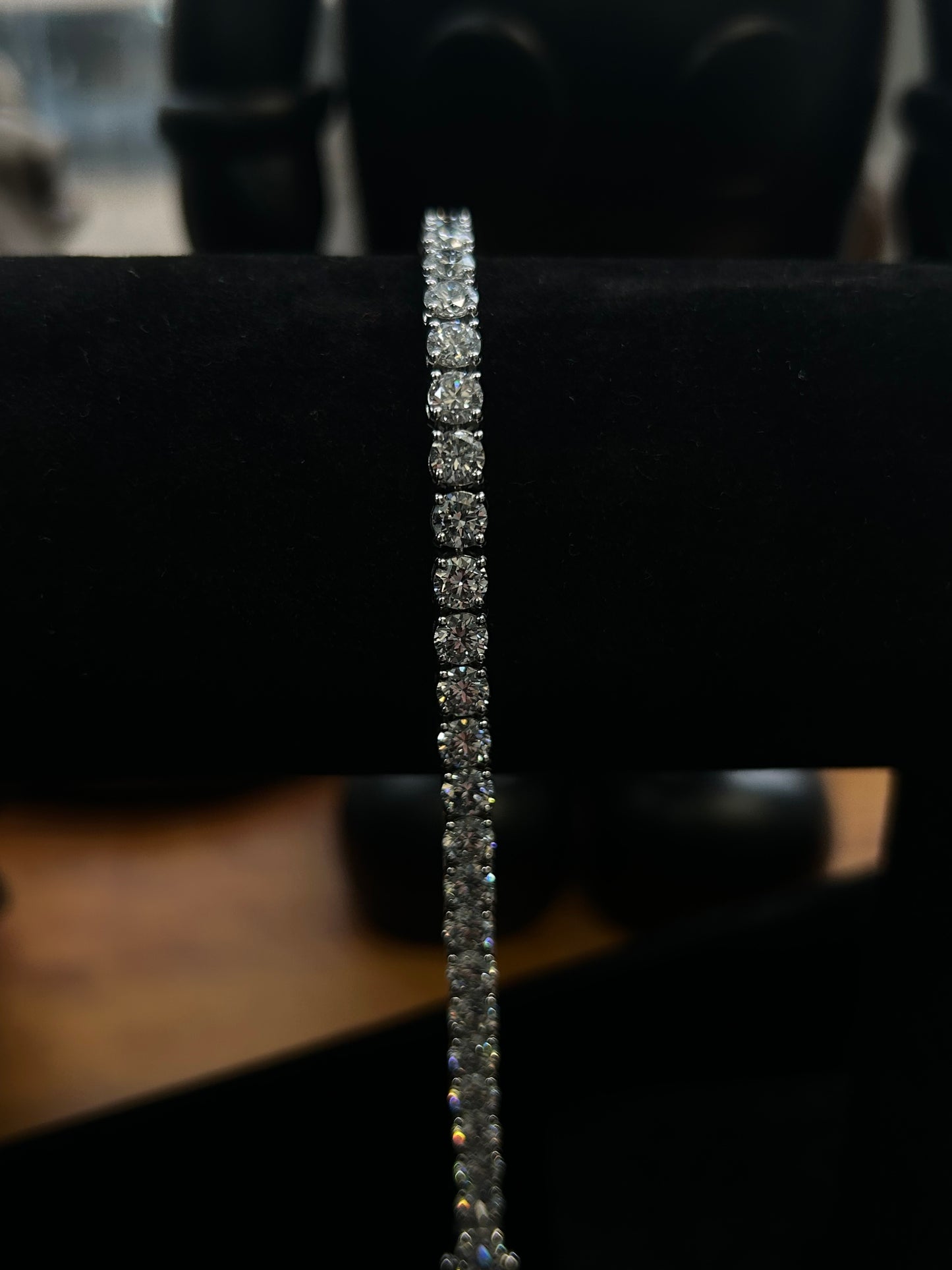 13 carat lab diamond tennis bracelet 18k white gold setting