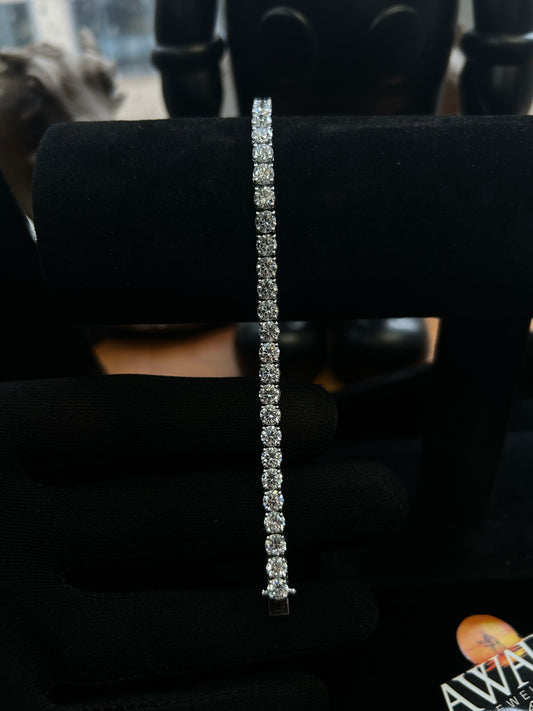 13 carat lab diamond tennis bracelet 18k white gold setting