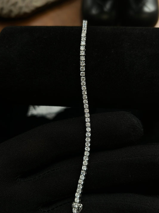 4.04 carat lab diamond tennis bracelet 18k white gold