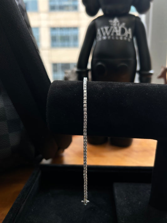 2.5 carat natural diamond tennis bracelet 18k white gold setting