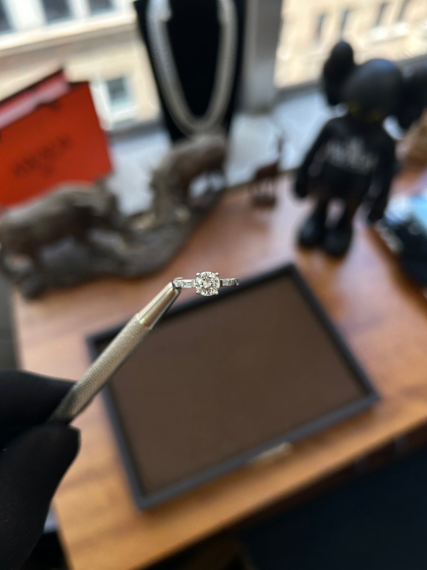 Natural diamond platinum engagement ring 1.05 approx TCW