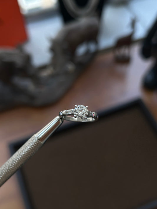Natural diamond platinum engagement ring 1.05 approx TCW