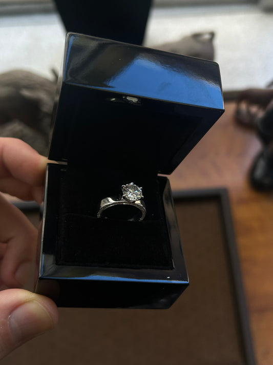 Natural round diamond platinum setting engagement ring 1.68TCW