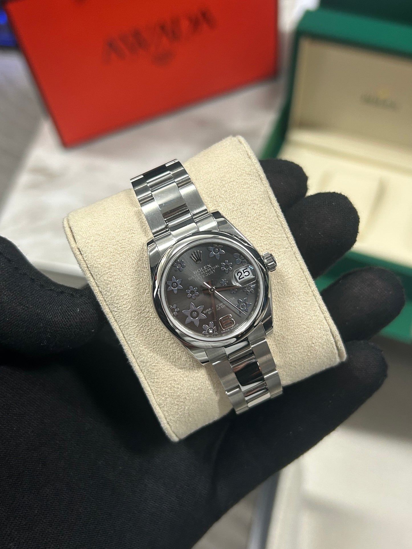 Rolex Datejust 31mm Silver Floral Dial Stainless Steel 2014 Model 178240