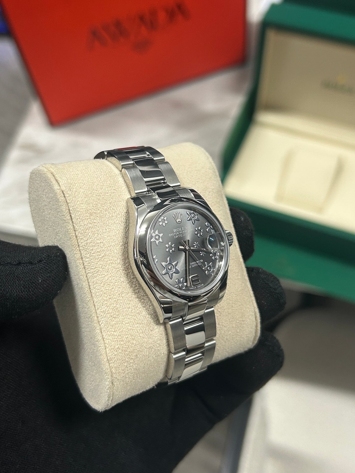 Rolex Datejust 31mm Silver Floral Dial Stainless Steel 2014 Model 178240