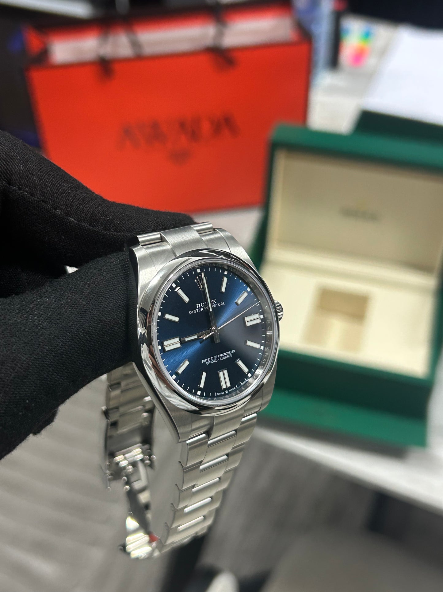Rolex Oyster Perpetual 41mm Blue Dial Stainless Steel 2022 Model 124300