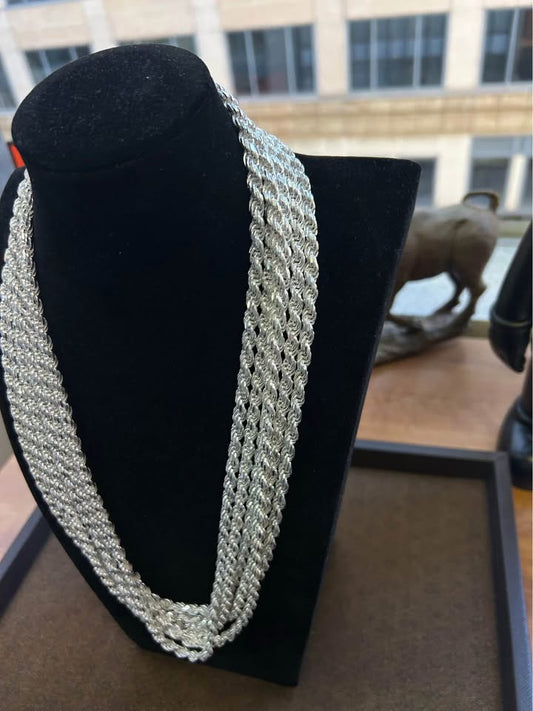 925 silver diamond cut rope chains 60cm 5.7mm 72g